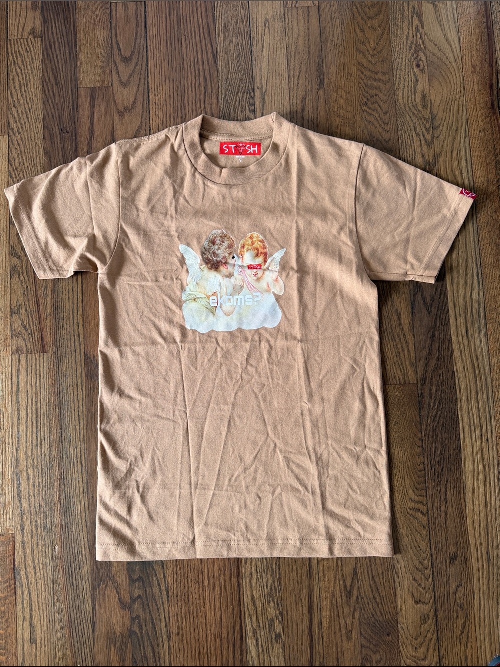STV$H Graphic Tee Size S Unisex Cherub Angel Tan Made In USA
